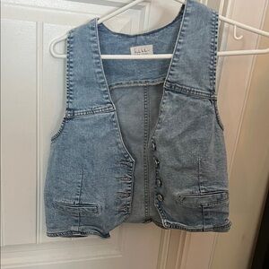 Nicole Miller Light Blue Denim Vest